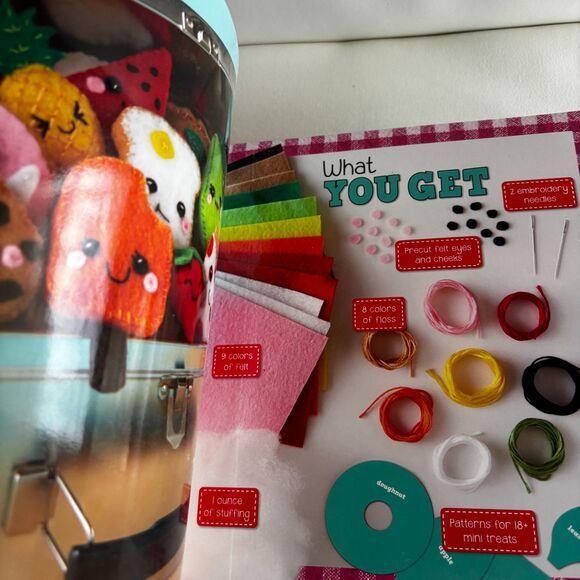 KLUTZ 100% Certified Sew MINI TREATS 18 Food Plushies Stitch & Stuff Craft Kit - Picture 4 of 6